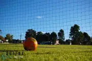 Soccer Ball Stop Barrier Nets with Support Posts - 10m x 3m / 100mm sq