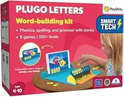PlayShifu Educational Word Game - Plugo Letters (Kit + App with 9 Learning Games) STEM Toy Gifts for Kids Age 4 5 6 7 8 | 48 Alphabet Tiles | Phonics, Spellings & Grammar (Works with tabs/mobiles)