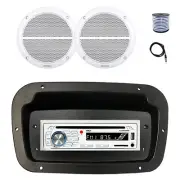 Pyle Marine CD Radio,Adapter,Spa Bezel, Antenna,Wire, 2x 6.5" 90W White Speakers