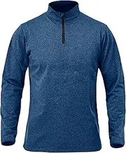 [Maiyifu-GJ] Men's Workout 1/4 Zip Long Sleeve Shirts Quick Dry Pullover Tops Outdoor Running Undershirt