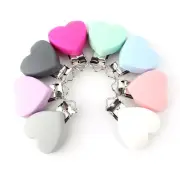 Heart Silicone Teether Necklace Metal Clip Pacifier Silicone Rodent Baby Product
