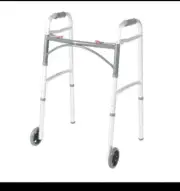PreserveTech Deluxe Two Button Folding Walker with 5-in Wheels