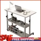 Height Adjustable Bedside Table Multi-Layer Storage Mobile Laptop Standing Desk