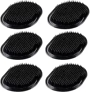 6-piece men's portable pocket facial cleanser, beard cleaner, black shampoo brush (Black, One size)
