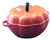 CAST IRON PUMPKIN COVERED CASSEROLE NEW