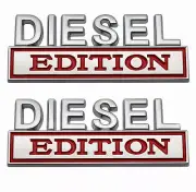 New Diesel Edition Emblems Badge Trunk Back Car Sticker（2PC chrome red）