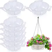 Marsui 20 Pcs Hanging Plant Water Catcher Tray 10 Inch Clear Plastic Plant Saucer Drip Pans Water Catcher for Indoor Outdoor Hanging Basket Flower Pot