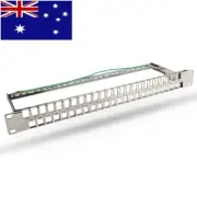 48 port 1U patch Panel silver compatible with keystone shielded or unshielded