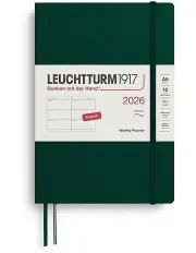 [LEUCHTTURM1917] Weekly Planner Medium A5 2026 Softcover in Forest Green