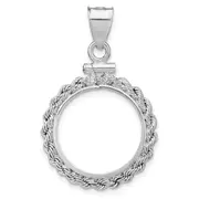 Sterling Silver Wideband Distinguished Coin Jewelry Polished Rope 18 X 1.2mm $0.10 Screw Top Bezel Pendant