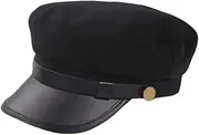 [Generic] Women Fiddler Cap Chauffeur Hat Visor Beret Hat,Retro Flat top hat