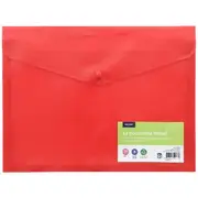 J.Burrows A4 Recycled Button Document Wallet Red