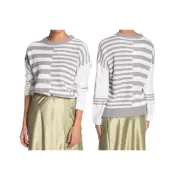 Catherine Malandrino Womens Colorblock Stripe Knit Sweater Pullover Medium