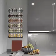 SWOMMOLY Adjustable Wall Mount Spice Rack Organizer, 12-Tier (Multi-use) BLACK