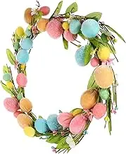 Easter Spring Wreath Artificial Egg Door Hanging Decor for Easter Holiday Home Party Unique Front Door Wreath Vibrant Party Supplies for Indoor Outdoor Decoration