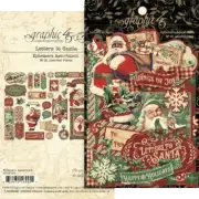 GRAPHIC 45 "LETTERS TO SANTA" EPHEMERA ASSORTMENT 35 PCS. CHRISTMAS SCRAPJACK'S