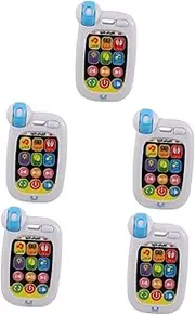 GETAJGHSD 5pcs Arabic Learning Machine Smart Phone Light up Phone Musical Phone Car LED Kidphone Stupid Phone for Phone Toy Musical Phone Toy Toy Abs White