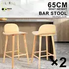 2X Wooden Bar Stool Counter Kitchen Barstools Dining Chair Ash Wood ELISE 65cm
