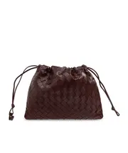 Bottega Veneta Intrecciato Drawstring Shoulder Bag One size wine red