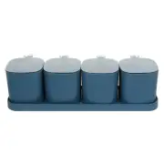 Sugar Container with Spice Jar Spoon Groove Seasoning Corn Starch Storage