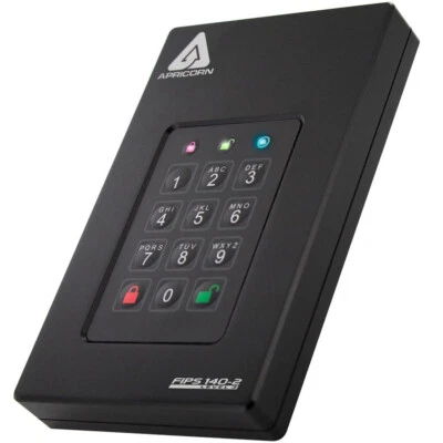 500GB Apricorn Aegis Fortress USB3.0 External Hard Drive - Black