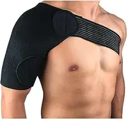Adjustable Single-Shoulder Brace - Sprain, Strain, Muscle Relief, Pain Relief, Neoprene Stretchable Shoulder Support Strap Men Women for Left or Right Arm, Sports Shoulder Pads for Sports