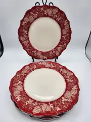 222 Fifth Andover dinner plates set of 4 Pinecones 10 1/2”