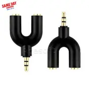 3.5mm to 2 x 3.5mm Splitter Stereo Audio Adapter Dual 3.5mm Headphone Connector
