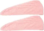 HONMEET 2pcs Women’s Coral Fleece Hair Drying Towels Soft and Absorbent Hair Towel Wrap Quick Dry Head Turban for Wet for Spa Shower and Daily Use
