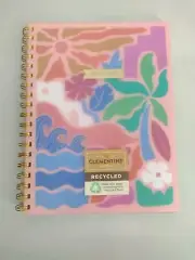 CLEMENTINE NOTEBOOK NOTES Floral Beach Sun 7.5” x 9.5” Spiral Lined Pages