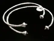 Pair Of Handmade West Indian Sterling Silver Bangles