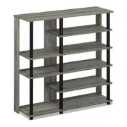 Furinno Turn-N-Tube Engineered Wood Multi Storage Shoe Rack in French Oak Gray
