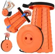 Upgraded Collapsible Stool for Adults,Portable Retractable Folding All Orange