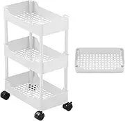 Storage Trolley - Storage Cart On Wheels | Rolling Cart | Rolling Storage Cart | Multi-Tier Slim Trolley | Multi-Tier Utility Storage Trolley | Mobile Shelving Rolling Cart for Bedroom, Living Room