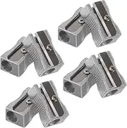 Vaguelly Metal Pencil Sharpeners Compact and Portable Manual Pencil Sharpener Single Hole for Students and Artists 8 Pieces