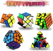 5 Pack] Speed Cube Carbon Rubix Pyraminx Megaminx GIFT Toy KID Christmas Gift