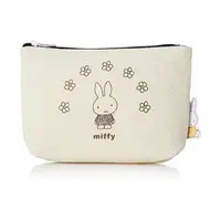 在飛比找Yahoo奇摩購物中心優惠-小禮堂 Miffy 米飛兔 扁平收納包 (花朵款)