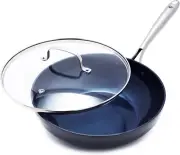 Cookware Hard Anodized Ceramic Nonstick, 11" Frying Pan Skillet with Lid, Pfas-F
