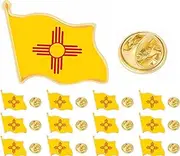 [CINFAC] 12/25/50/100pcs small Metal New Mexico State Flag Lapel Pin Waving New Mexico Flag Pin for Suit Jacket Bulk