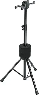 K&M Konig & Meyer 17620.000.55 Double 2 Guitar Stand | Hook 2 Acoustic, Electric Guitars or Headstock Guitars: Bass, Banjo, Ukulele | Protective Support |Space Saver| For Adult/Youth Musicians Black