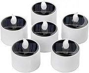 [SingTok] 6PCS Solar Tea Lights, Waterproof Rechargeable LED Flameless Tealight Candles with Dusk to Dawn Light Sensor for Lantern Window Outdoor Camping Emergency Home Decor（Warm White)
