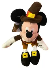 MICKEY MOUSE Disney Store Exclusive PILGRIM 8" Bean Bag Plush
