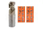 1-1/4" 90° Coolant Indexable Helical End Mill + 20 pcs APKT11T308 P[
