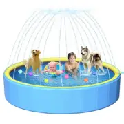 Sturdy Hard Plastic Dog Pool Anti-Slip 63In, Foldable Portable Kiddie/Kids Sp...