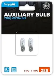 Simply S286BL Auxiliary Bulbs in Pack, 12V 1.2W, Base W2x4.6D, High Performance and Maximum Visility, Provide Drivers with more time to React to Changes in Traffic Situations