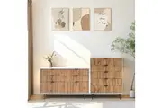 Cosmoliving Chelsea 5 Chest of Drawers Tallboy + 6 Chest of Drawers Tallboy Dressers - Spacious Storage Solution for Bedroom