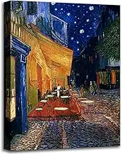 msspart Vincent Van Gogh Canvas Wall Art Cafe Terrace At Night Painting Classic Artwork Picture Print for Home Decor 12"x16"