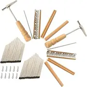 Hoement Metal Kalimba Keys Saddle Kit 17 Keys Diy Accessory Set Thumb Piano Repair Parts Easy Install Tool Kit