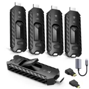 Wireless HDMI PRO- Transmitter and Four Receiver, Portable Multi-TVs Extender...