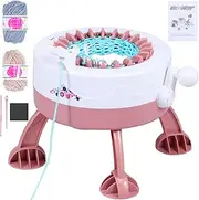 DIY Knitting Machine, 22 Needles Smart Weaving Machine Round Knitting Machines, Rotating Double Knitting Machine Kit, Rotating Kid Toy, Hand Crank Knitting Machine for Beginners Adults Scarf Hat